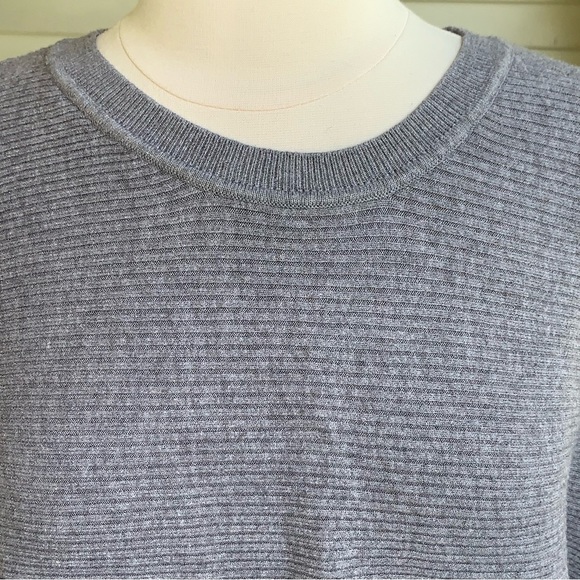 Carmen Marc Valvo Sweater Womens XL Gray Dolman Sleeve Zipper Cuffs Ribbed - Picture 8 of 8
